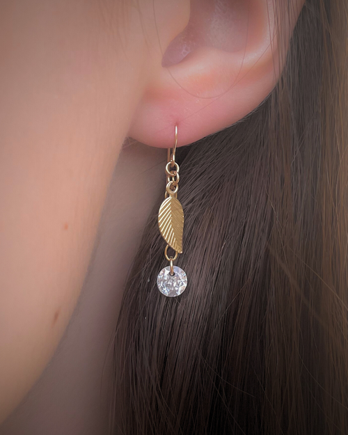 Boucles d'oreilles brise dorée