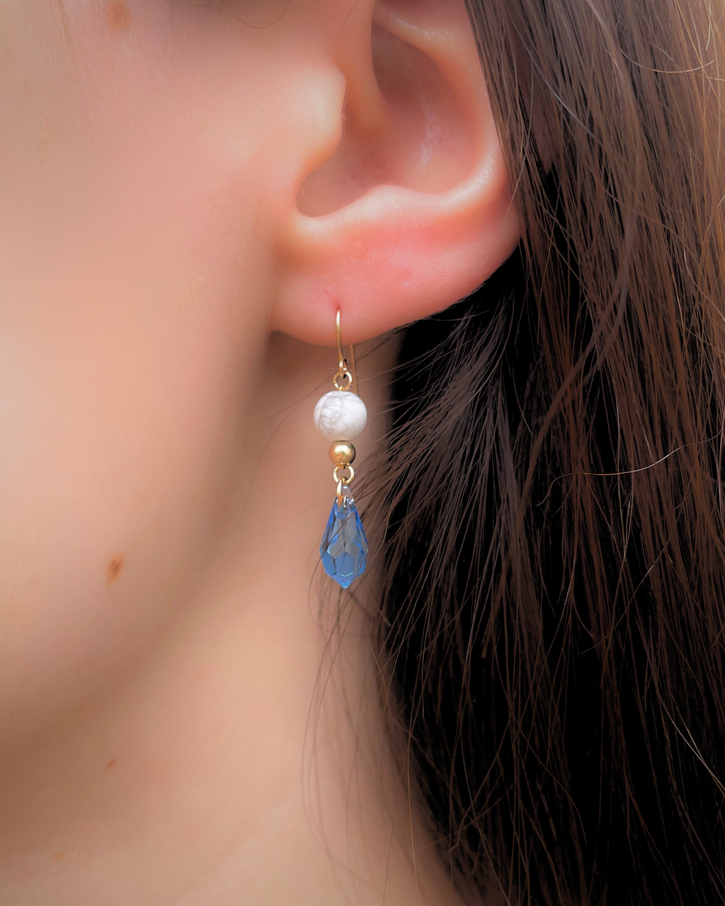 Boucles d'oreilles goutte de cristal