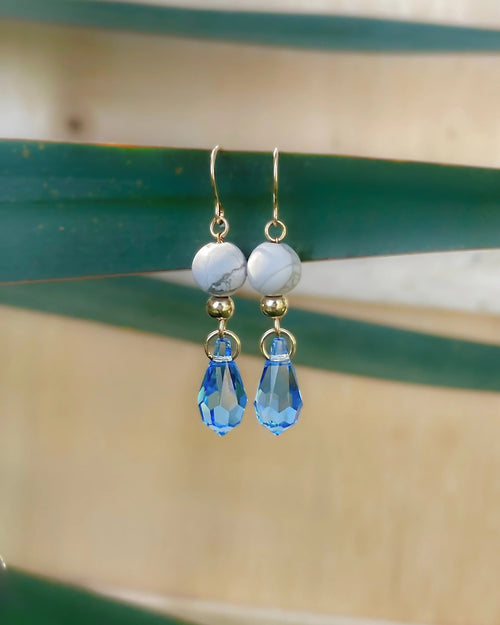 Boucles d'oreilles goutte de cristal